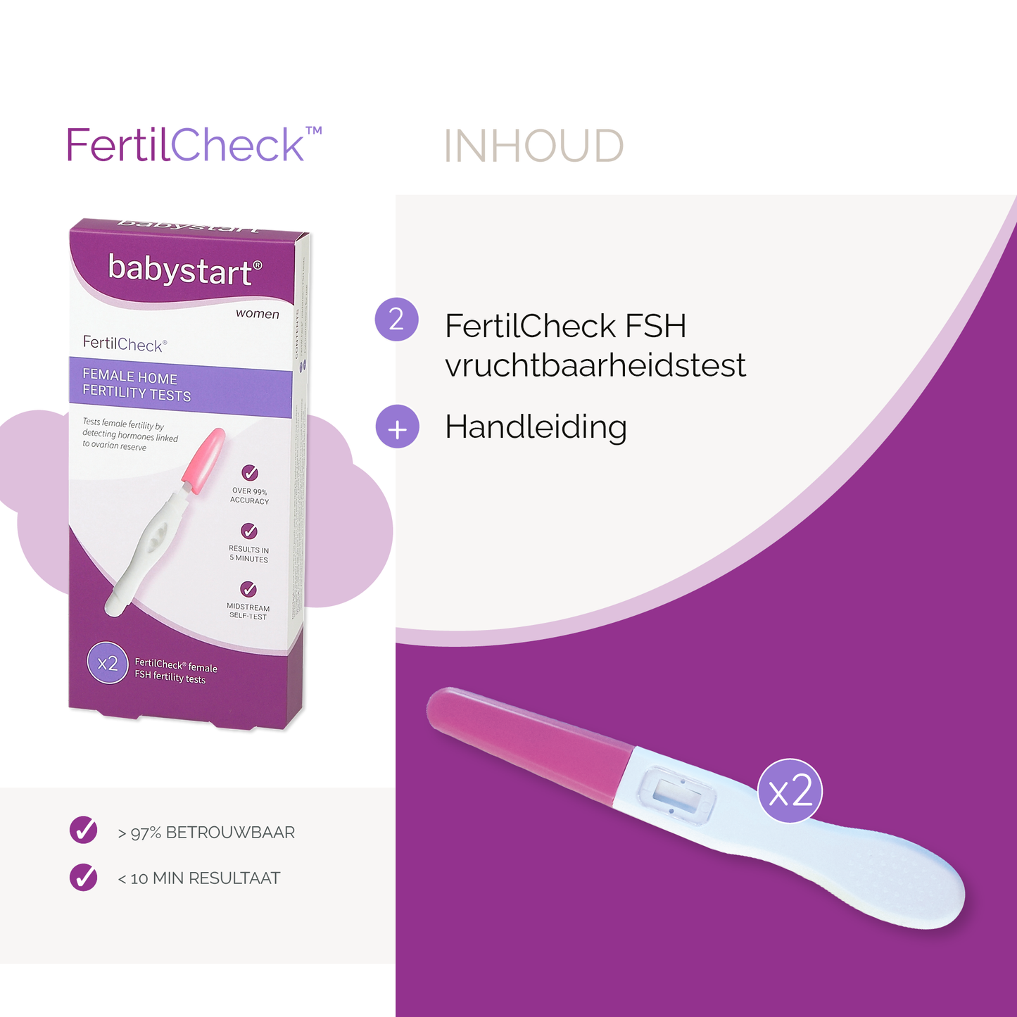 BabyStart FertilCheck vruchtbaarheidstest voor vrouwen: inhoud van de verpakking