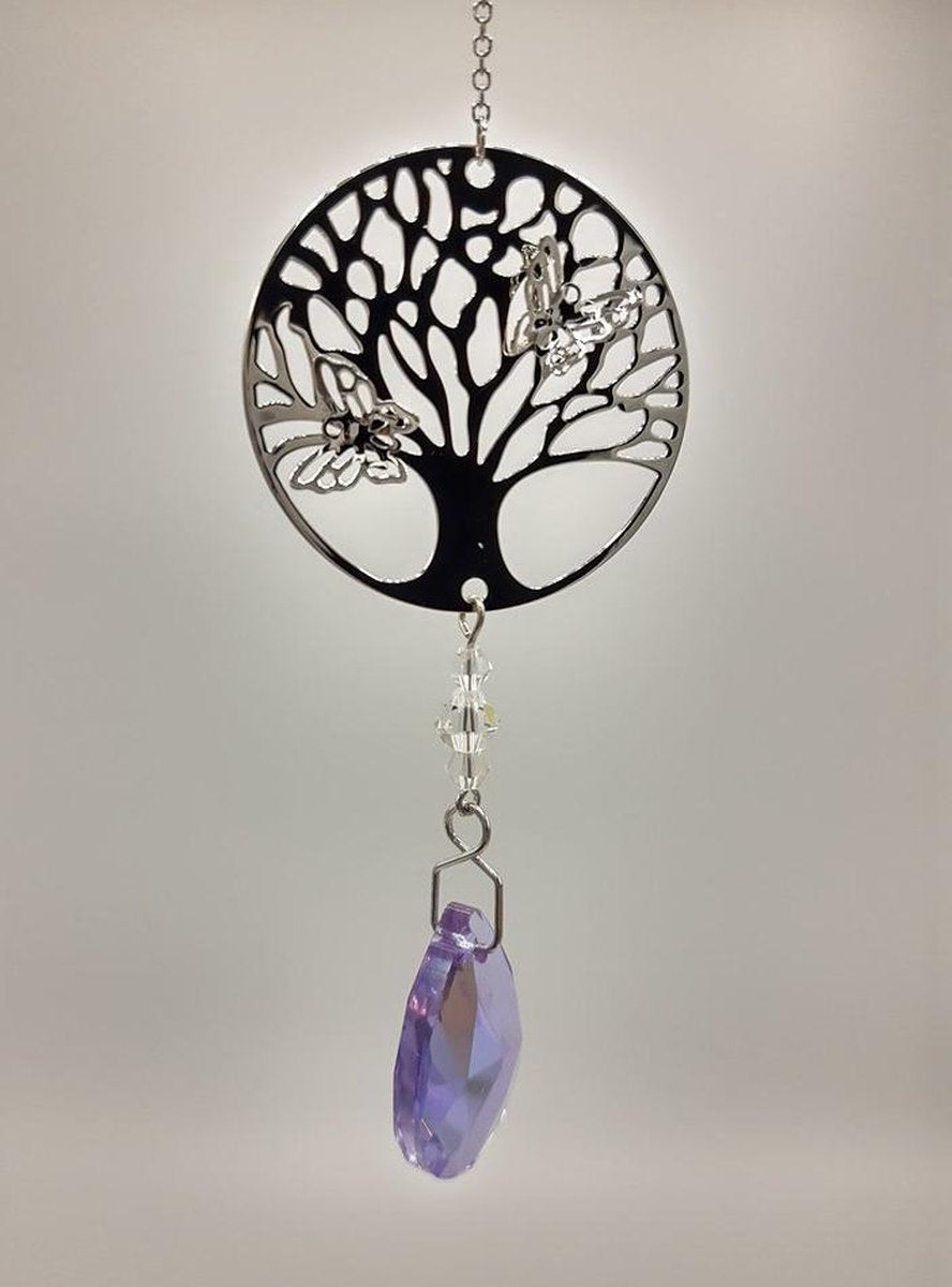 Raamhanger Tree of Life met kristal
