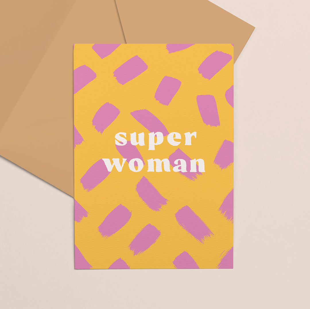 Wenskaart Super woman