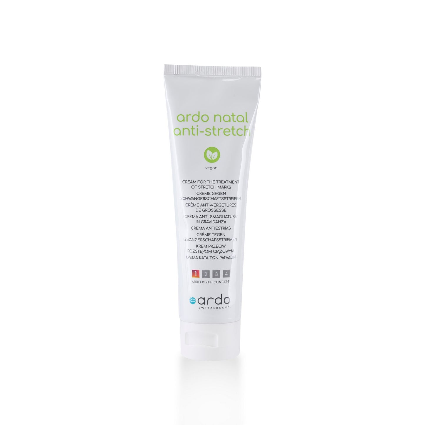 Anti-stretch creme van Ardo Natal om de huid te verzorgen en hydrateren tijdens de zwangerschap