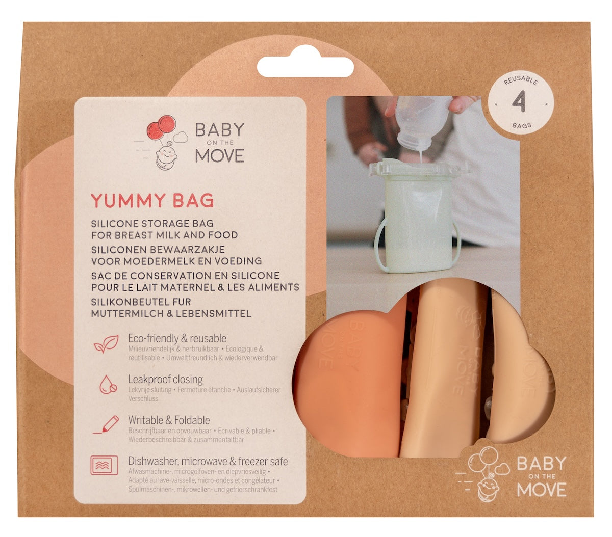 Baby on the Move Yummy Bag 4-pack - herbruikbare zakjes