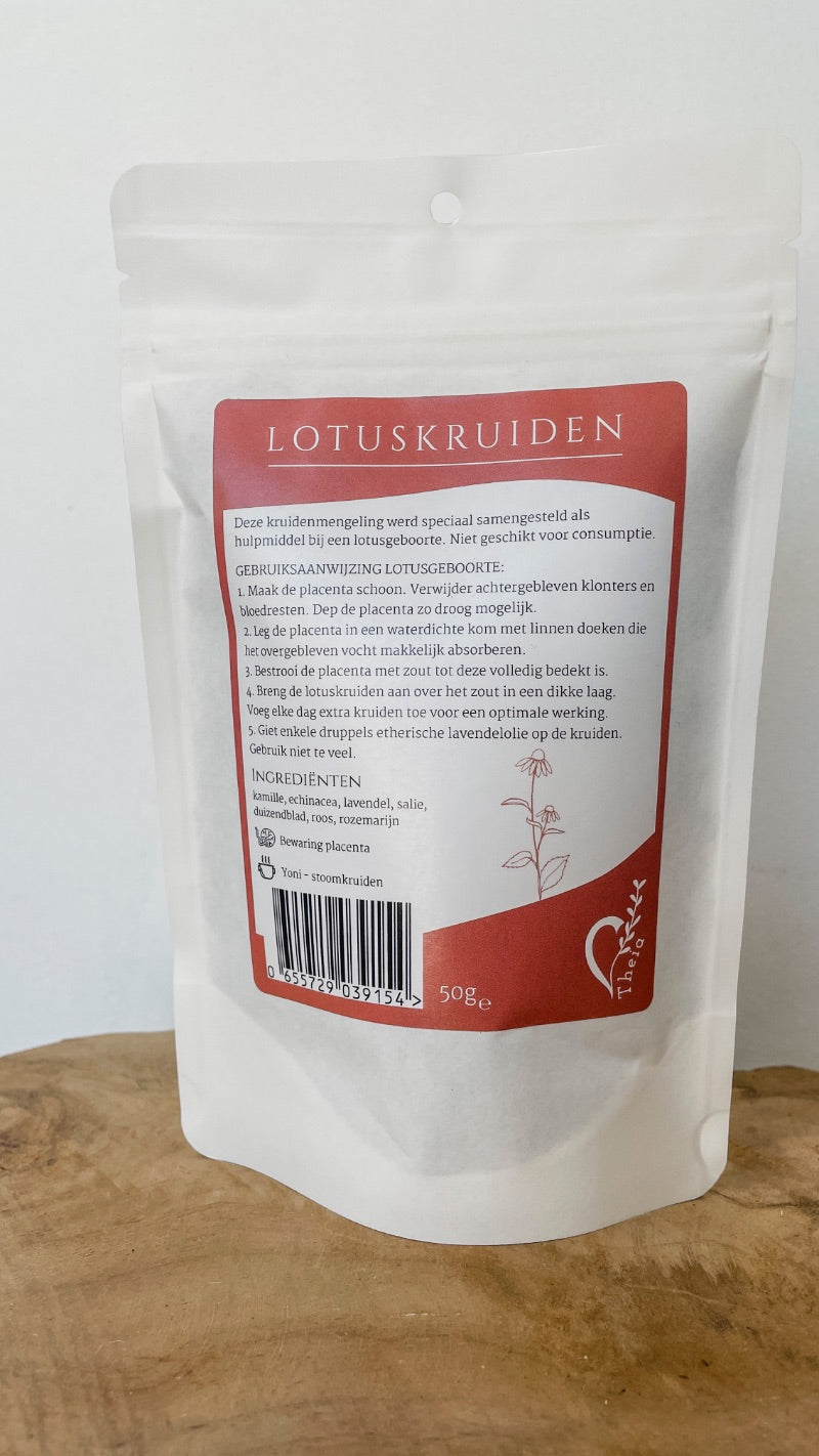 Lotuskruiden om de placenta te bewaren en als yoni-stoomkruiden
