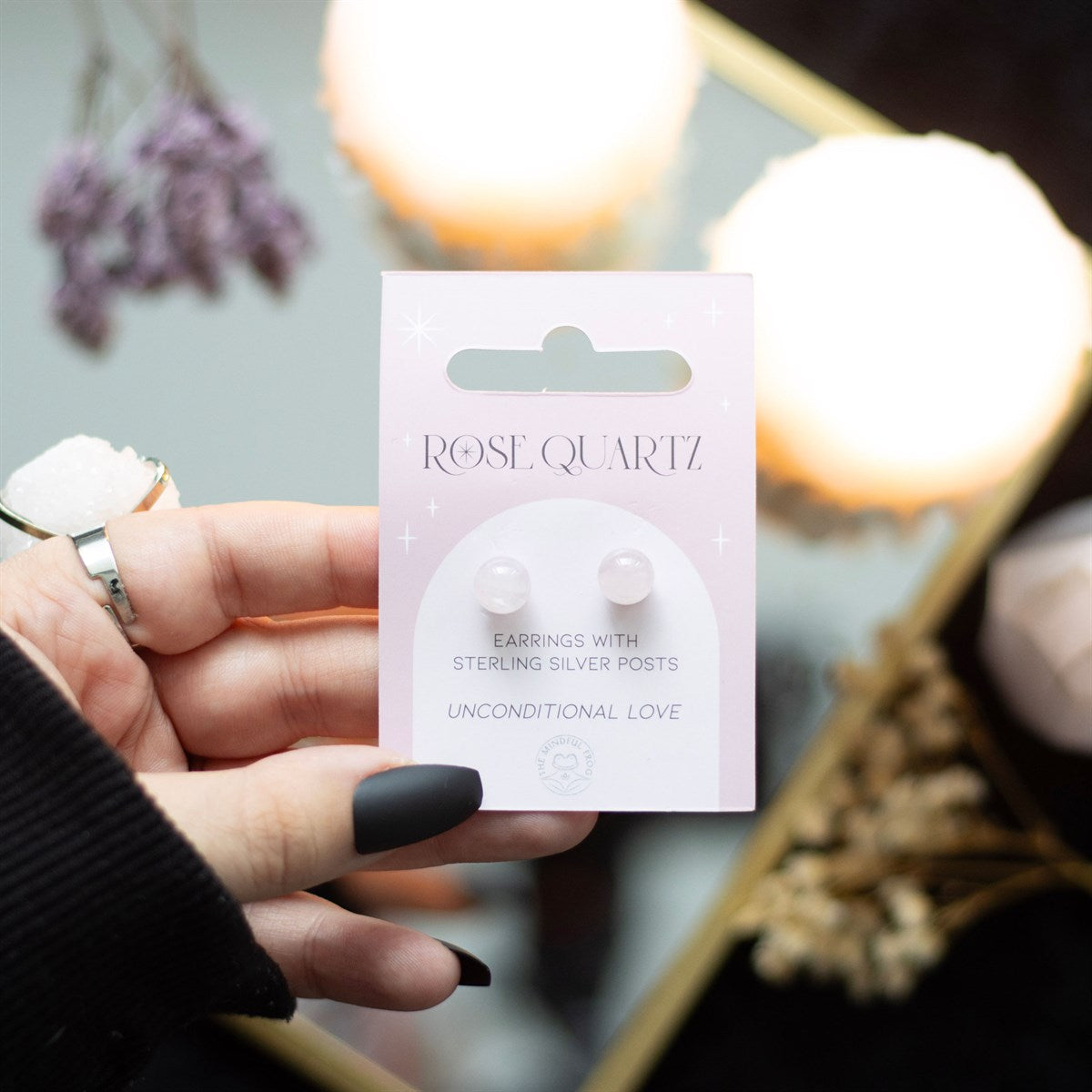 Oorbellen rozenkwarts