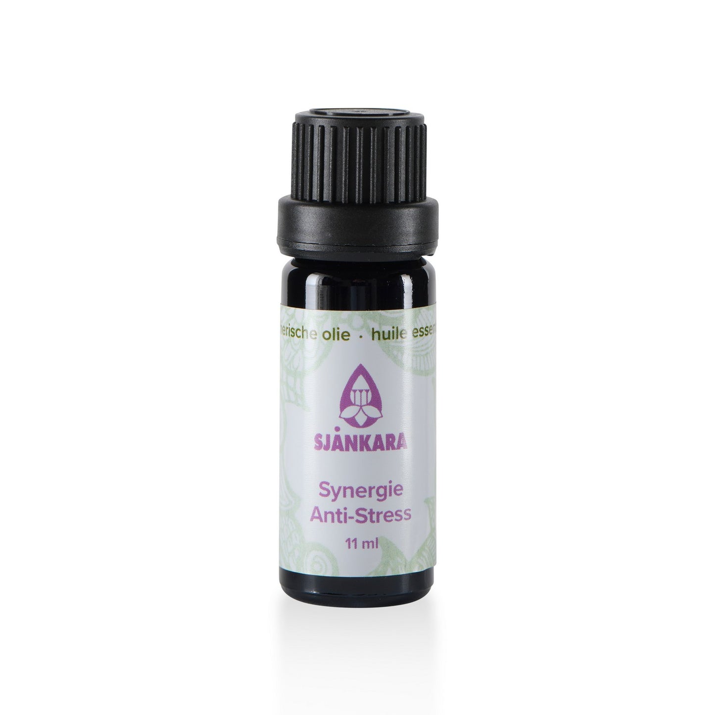 De sjankara essentiële olie synergie anti-stress helpt om te relaxen en beter om te gaan met stress