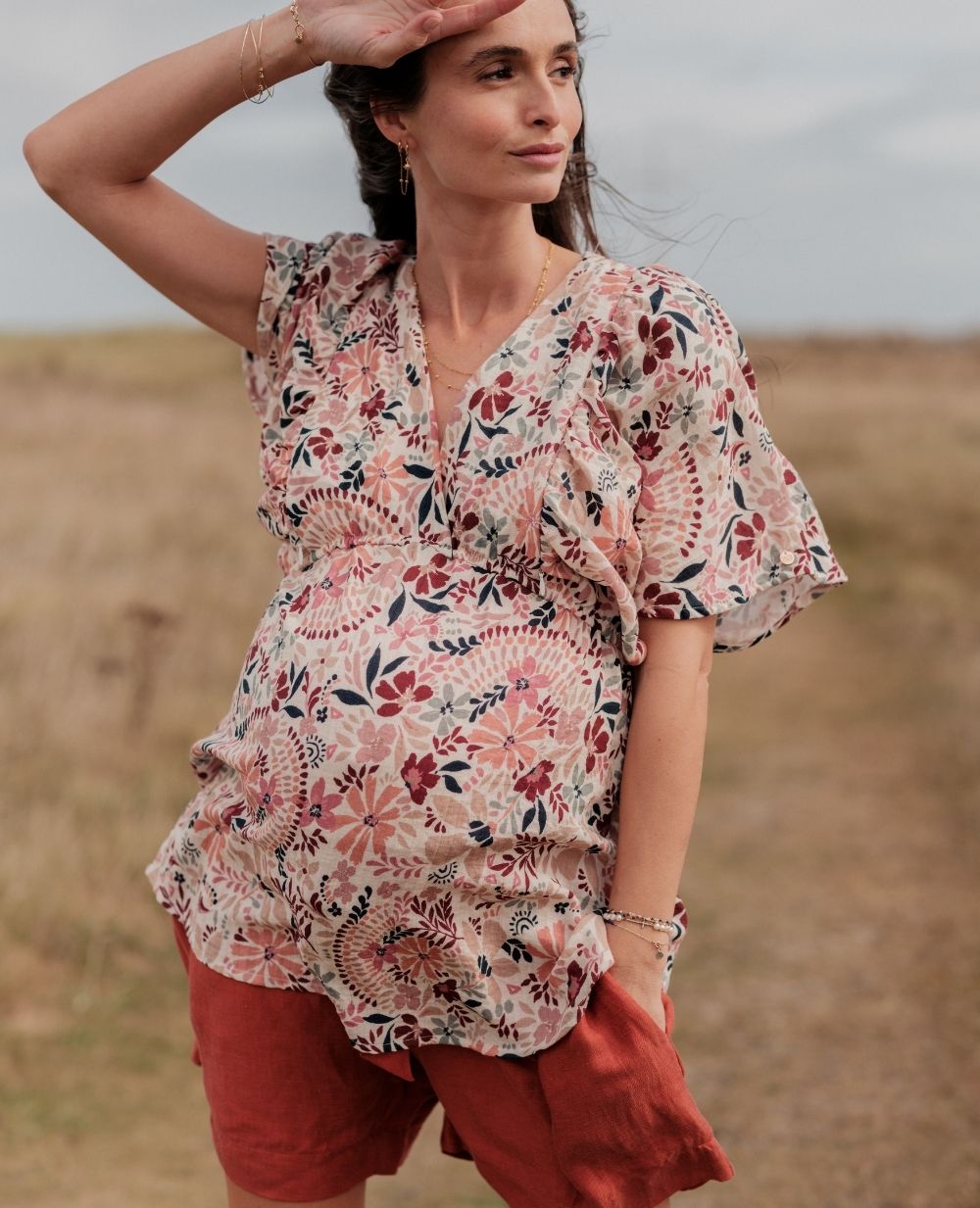 Cache Coeur Bella blouse met vlindermouwen voor zwangerschap en borstvoeding