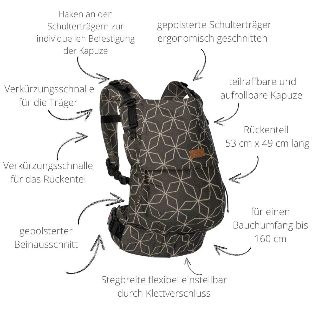 Hoppediz Buckle Toddler draagzak (maat 86-110)