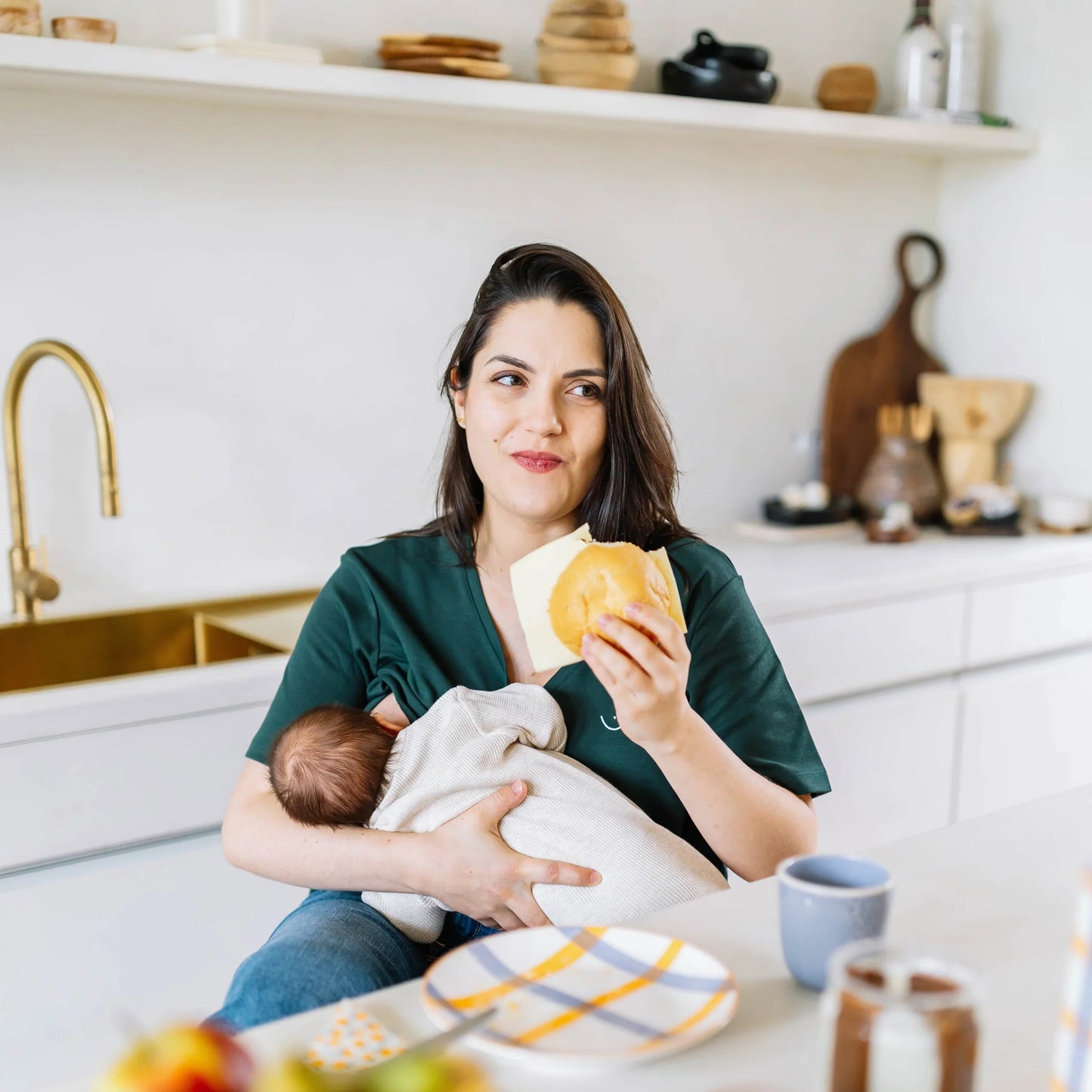 Latte Mamiato borstvoedingst-shirt met handige openingen