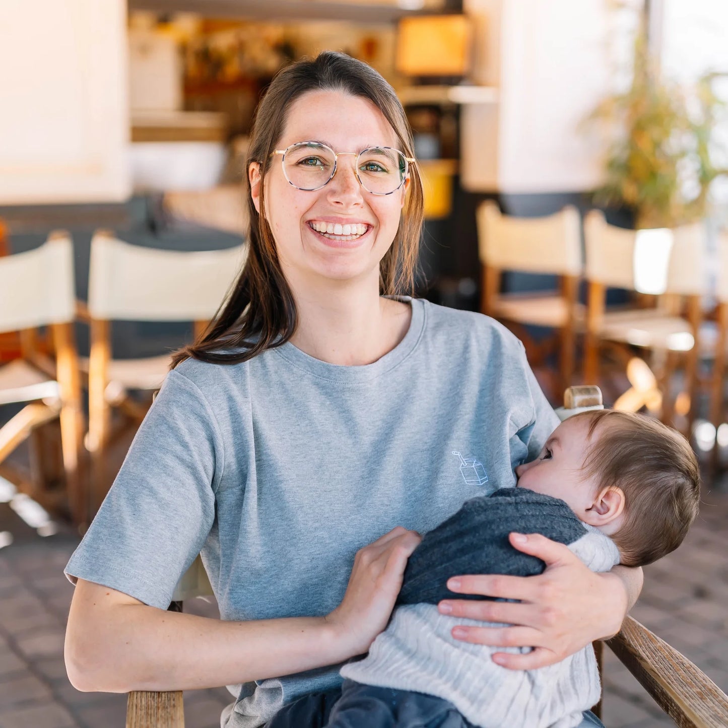 Latte Mamiato borstvoedingst-shirt met handige openingen