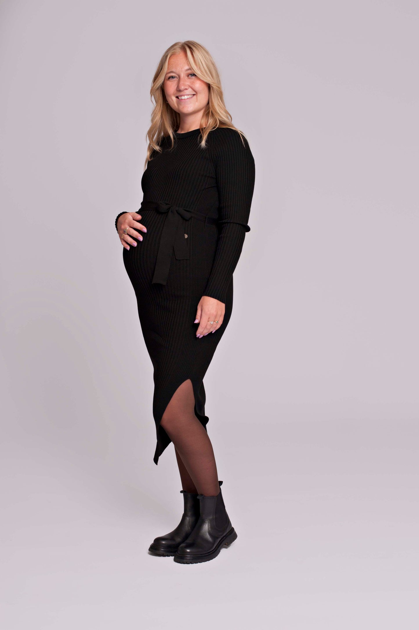Love2Wait Knit Belt Dress gebreide zwangerschapsjurk