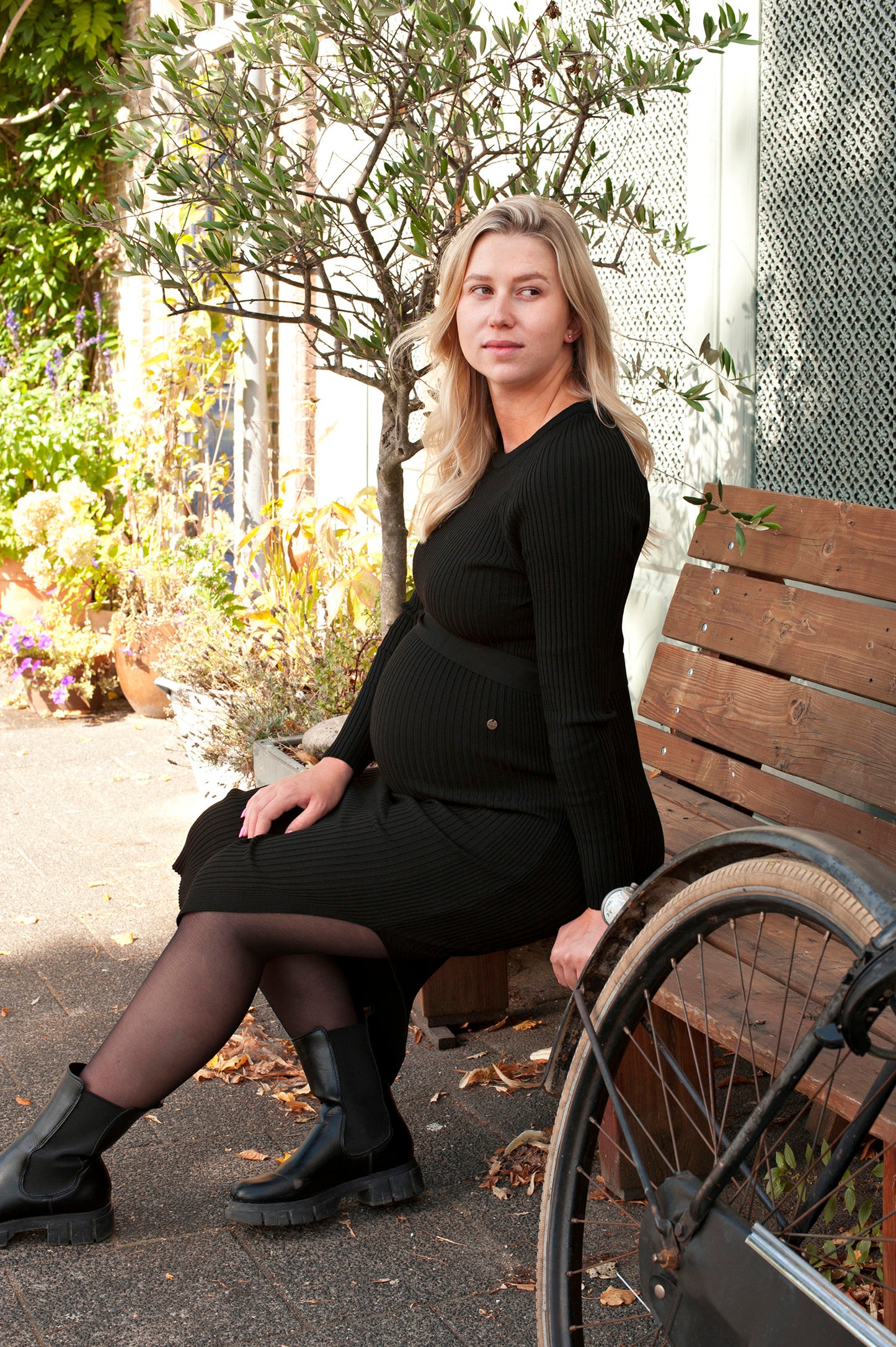 Love2Wait Knit Belt Dress gebreide zwangerschapsjurk