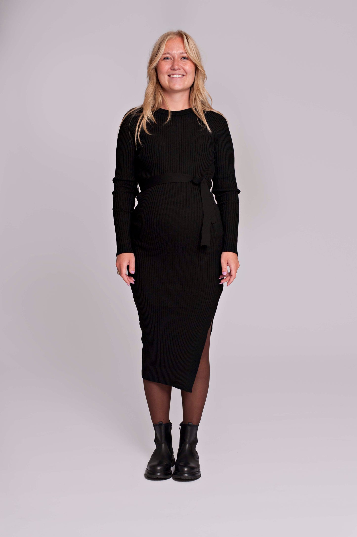 Love2Wait Knit Belt Dress gebreide zwangerschapsjurk