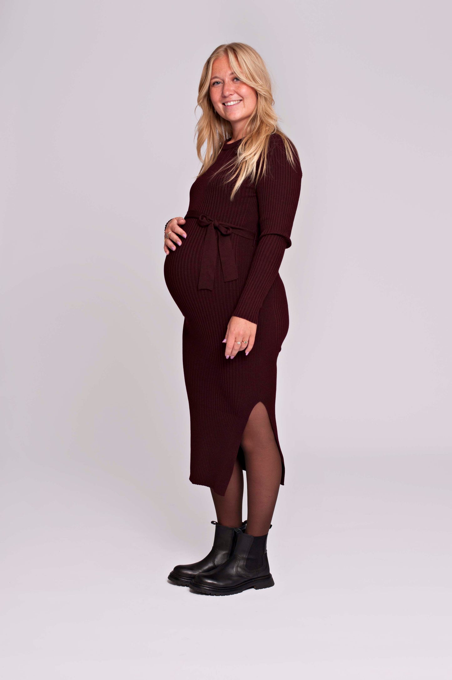 Love2Wait Knit Belt Dress gebreide zwangerschapsjurk