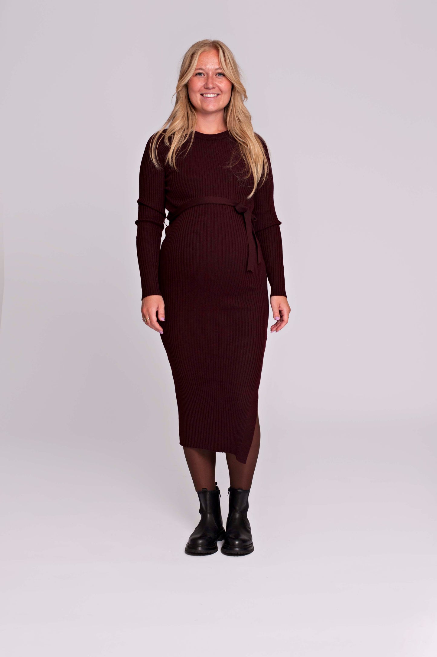 Love2Wait Knit Belt Dress gebreide zwangerschapsjurk