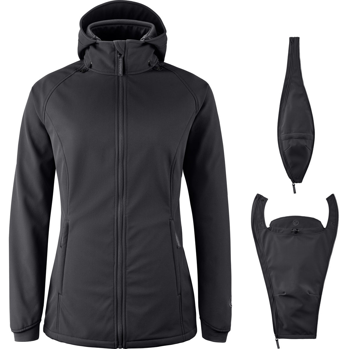 Mamalila Allrounder Fit softshell draagjas en zwangerschapsjas