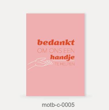 Moms On The Block wenskaart - Bedankt om ons een handje te helpen
