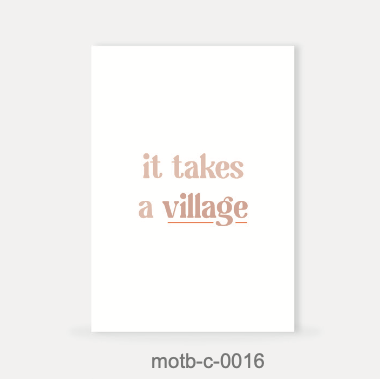 Moms On The Block affirmatiekaart - It takes a village