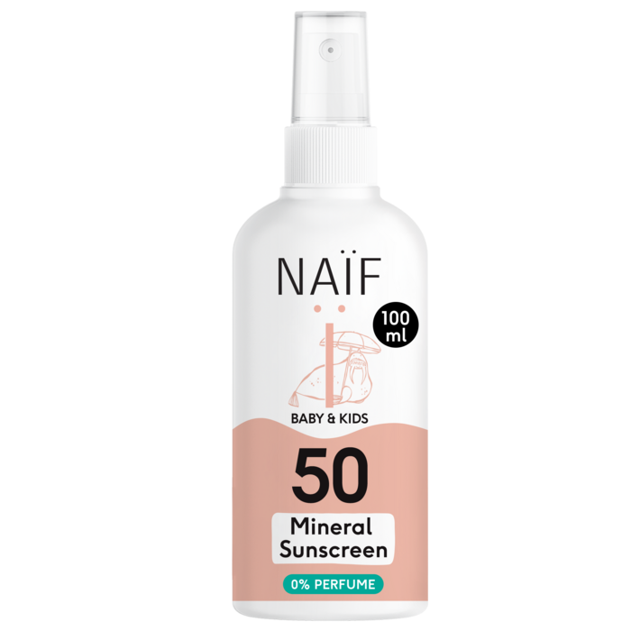 Naïf Minerale Zonnebrandspray Baby&Kids 0% parfum SPF50 100ml