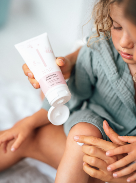 Bodylotion met verschillende oliën die de huid intensief voeden en verzachten