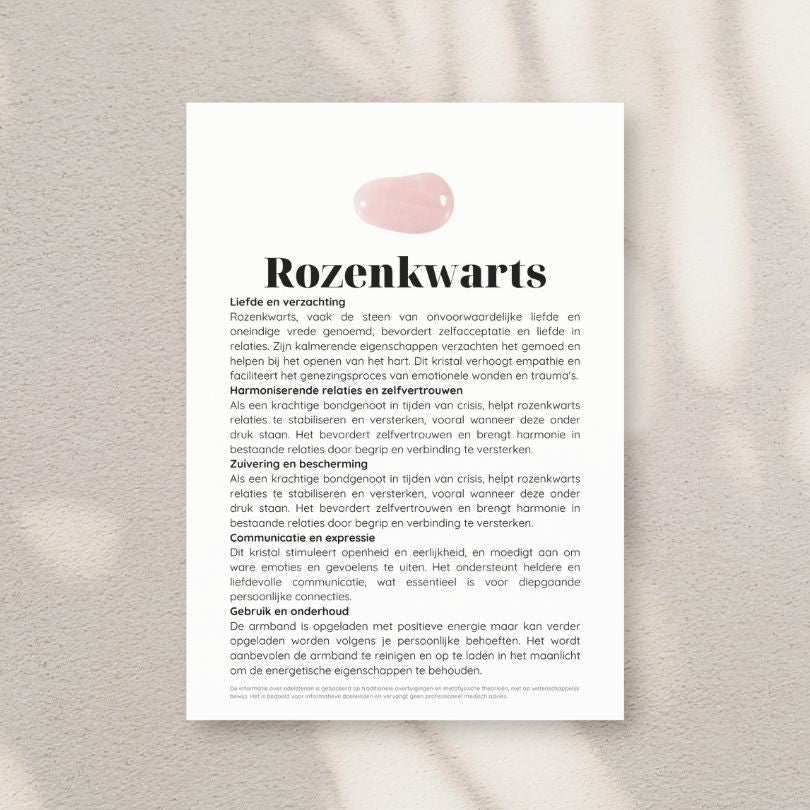 Armband rozenkwarts fijn