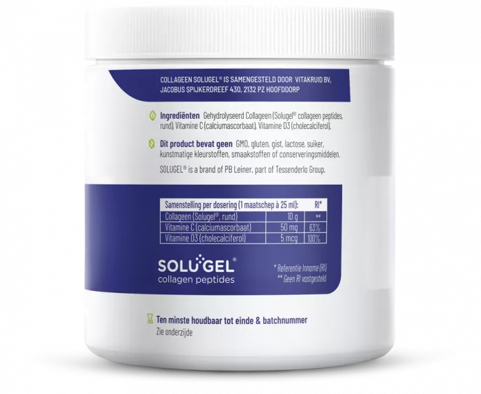Vitakruid Collageen Solugel Poeder met vitamine C en D 250gr