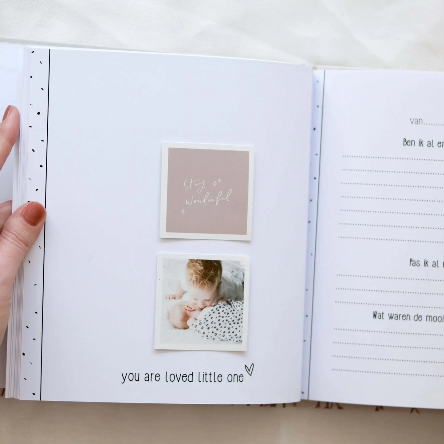 Zebrapaardje Babyboek Mijn eerste jaar - linnen cover