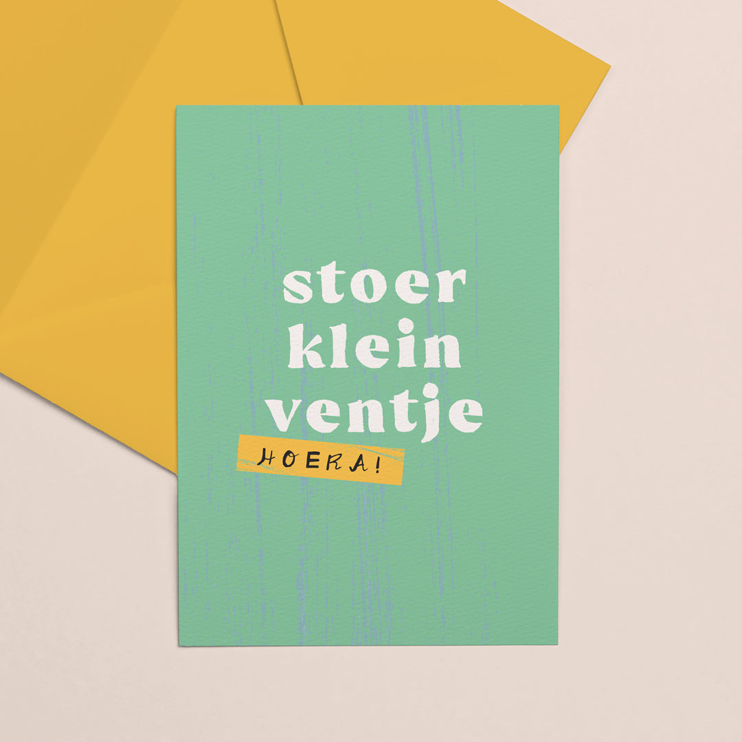Wenskaart Stoer klein ventje