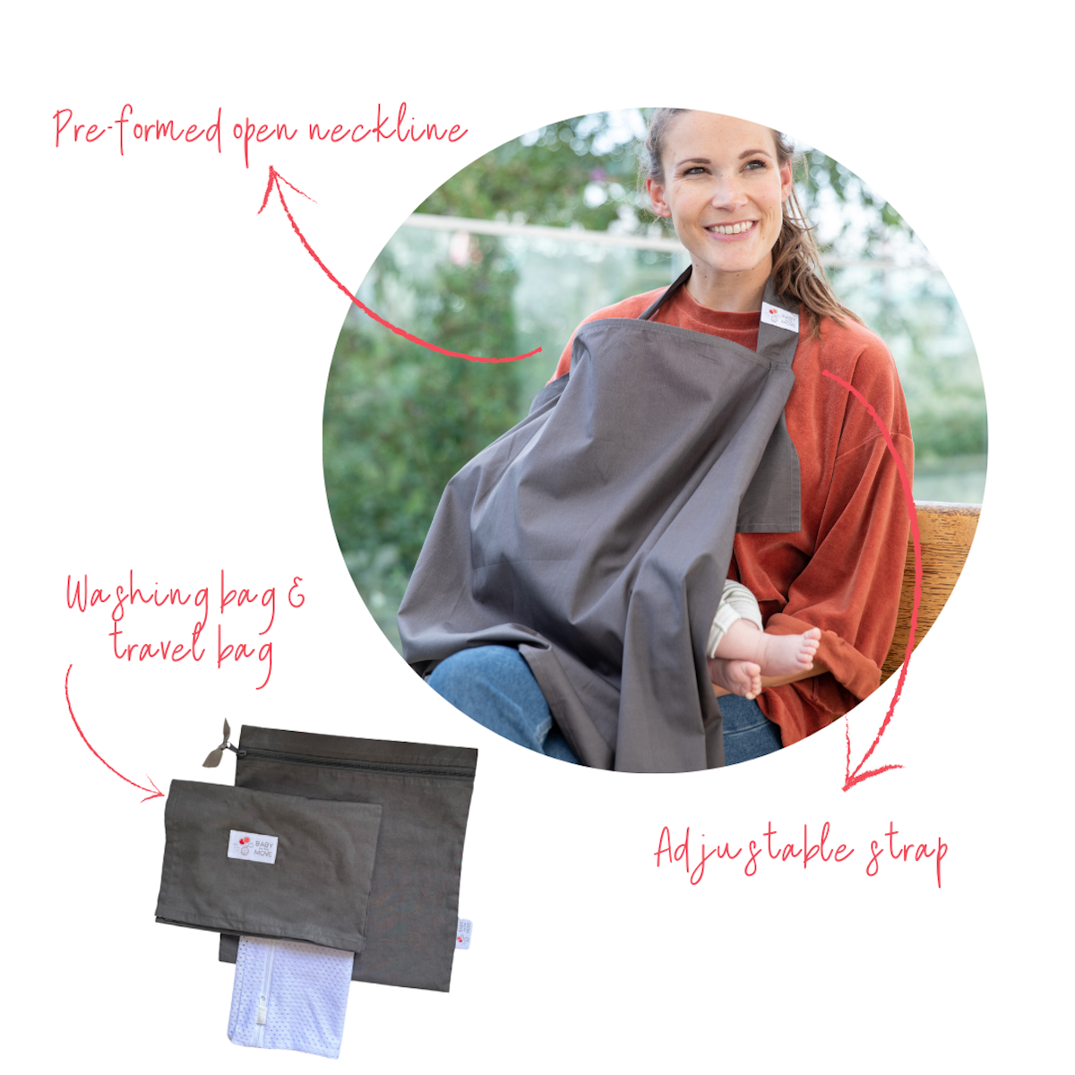 Baby on the Move Nursing Cocoon Borstvoedingsdoek - Epic Grey