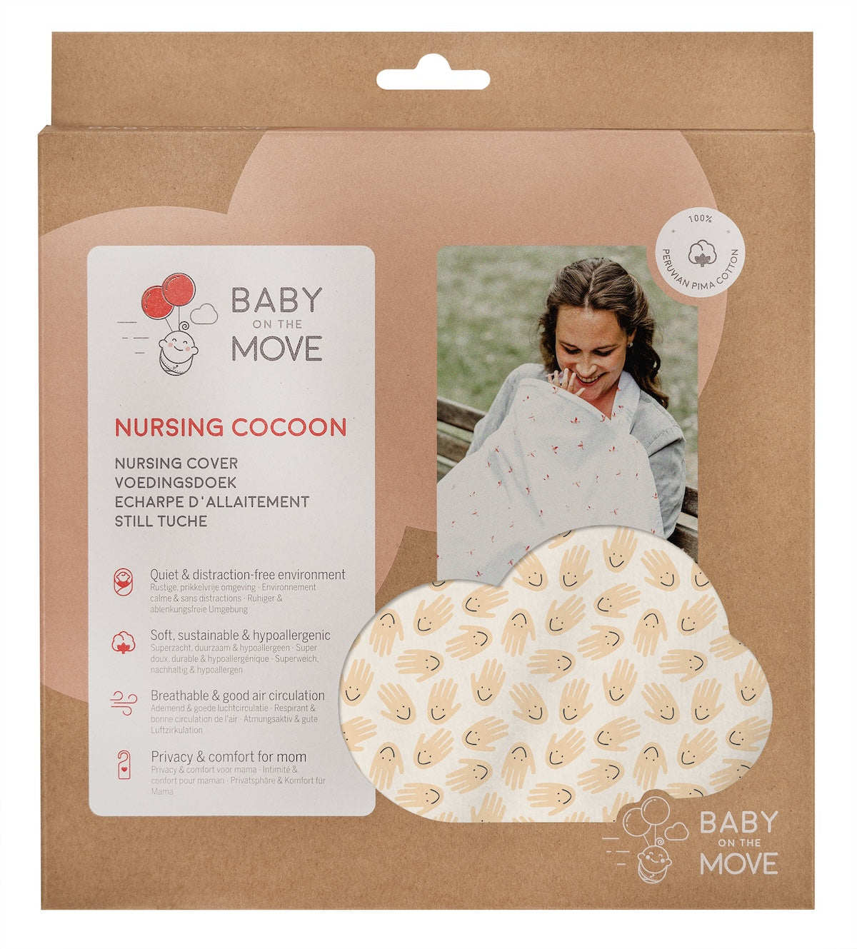 Baby on the Move Nursing Cocoon Borstvoedingsdoek - Happy Hands