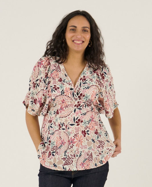 Cache Coeur Bella blouse met vlindermouwen voor zwangerschap en borstvoeding