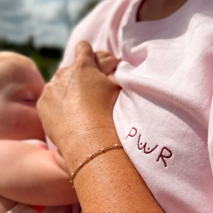 Latte Mamiato borstvoedingst-shirt met drukknopjes - bloesem