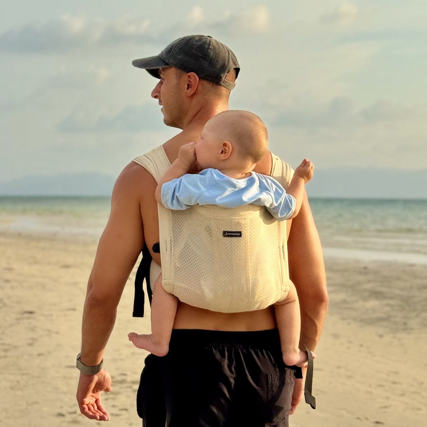 Minimonkey Toddler Carrier draagzak Zand: waterproof rugdragen
