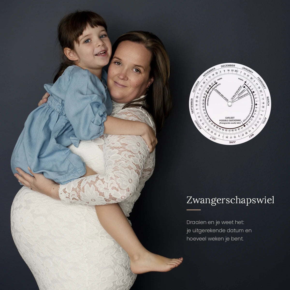 Zwangerschapswiel om je uitgerekende datum en zwangerschapsweken te berekenen