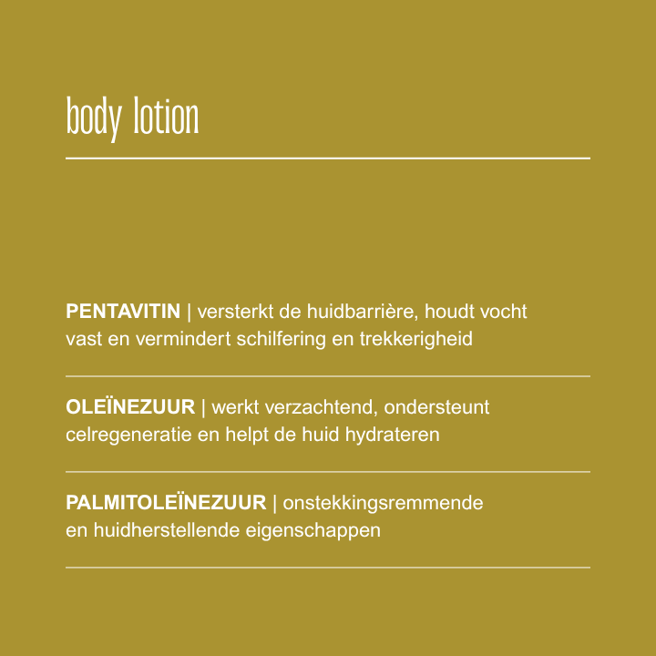 Natural Self Soothing Body Lotion: actieve ingrediënten