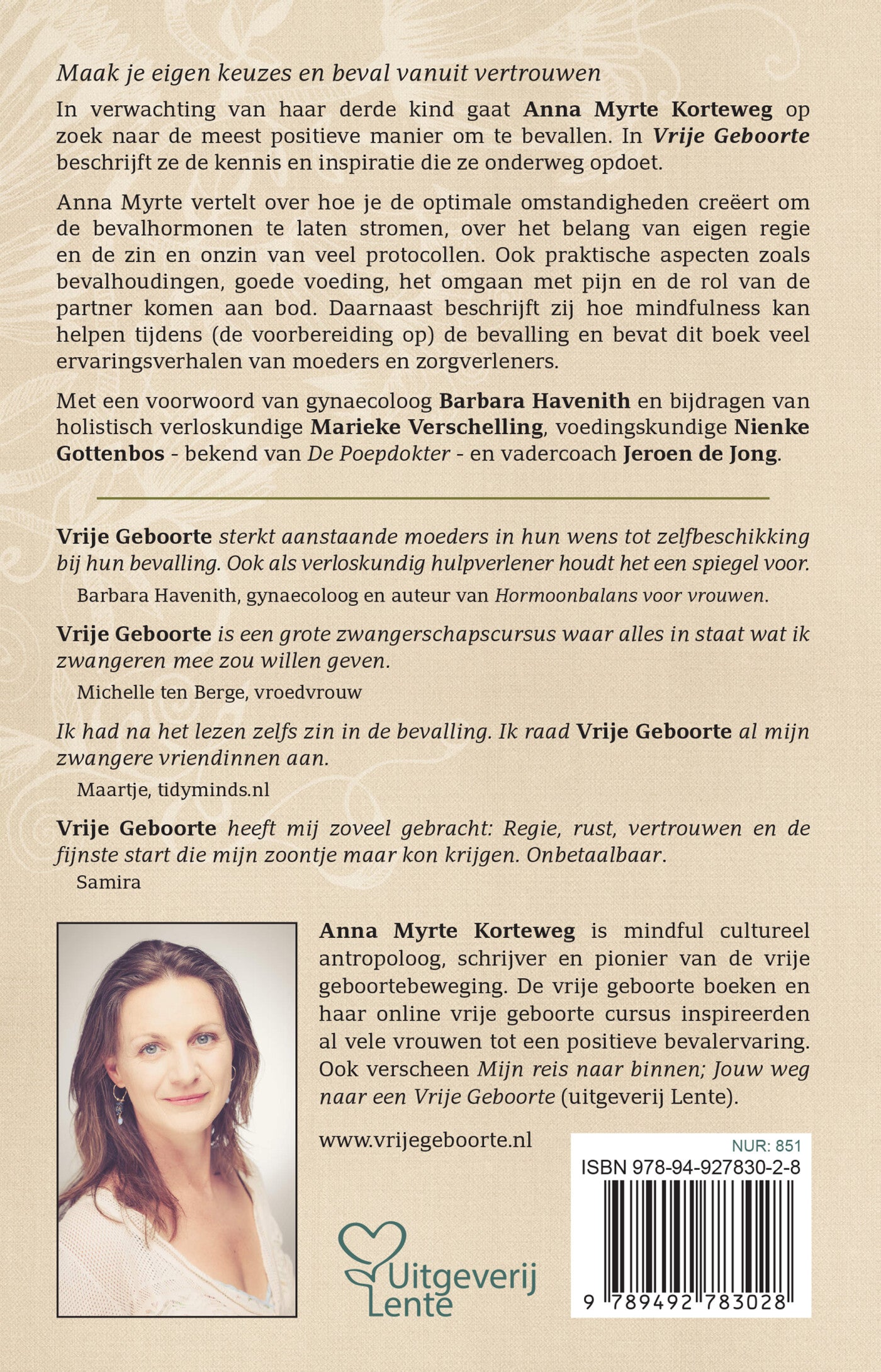 Boek Vrije Geboorte - Anna Myrte Korteweg