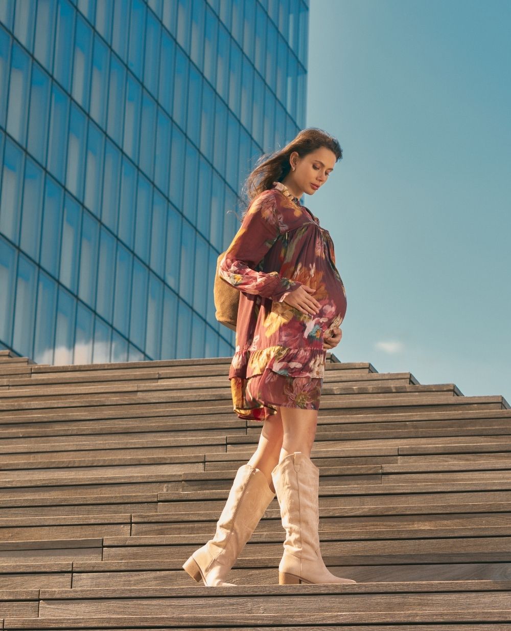 Cache Coeur Elisabeth jurk Multicolor: babydoll-jurk met bloemenprint voor zwangerschap en borstvoeding, foto 3