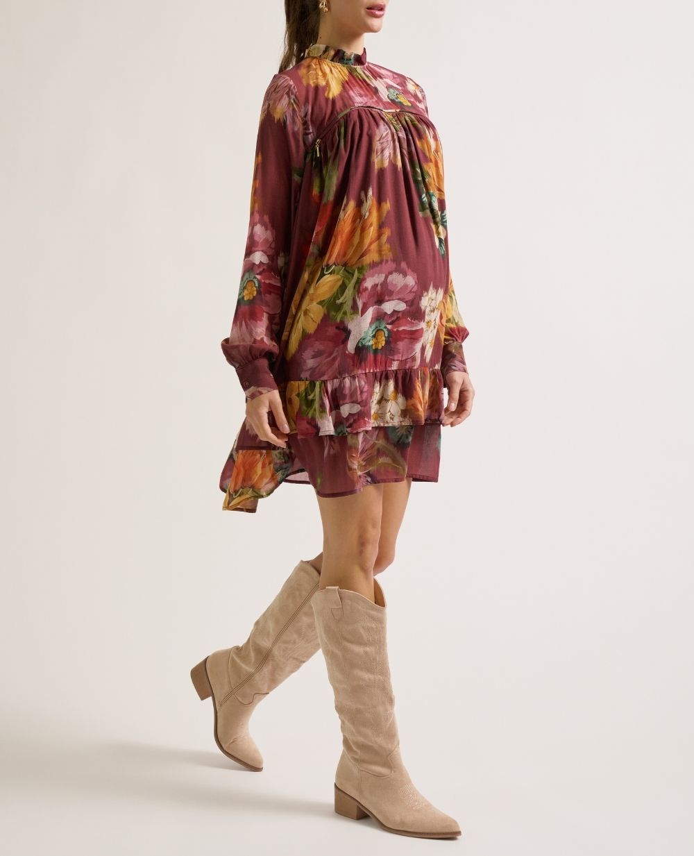 Cache Coeur Elisabeth jurk Multicolor: babydoll-jurk met bloemenprint voor zwangerschap en borstvoeding, foto 4
