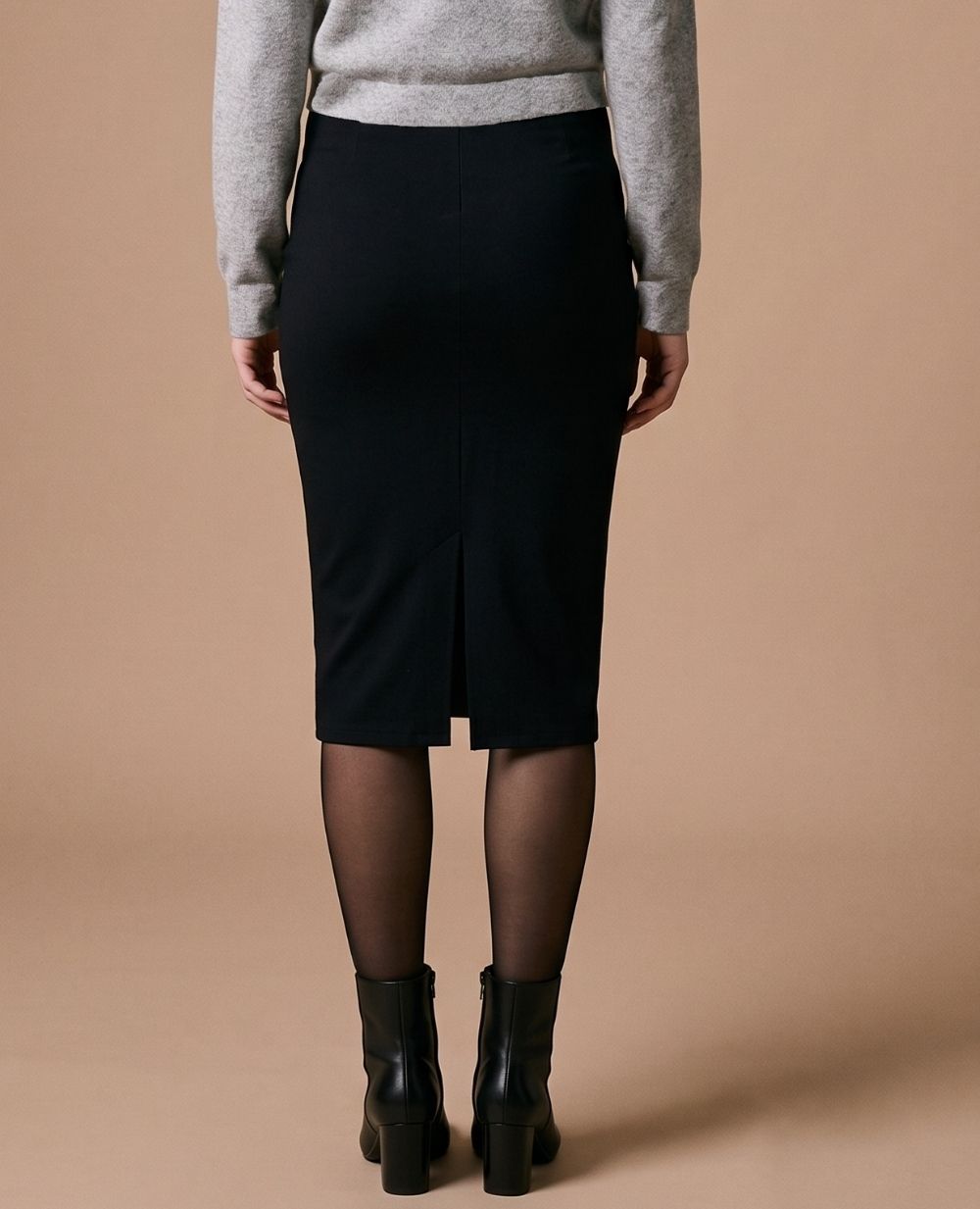 Cache Coeur Morgan kokerrok Zwart: zwarte midirok met hoge taille voor zwangerschap, foto 5