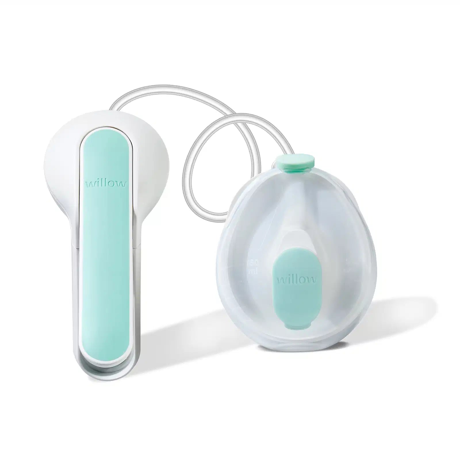 Elvie Wave handsfree handkolf: productfoto van de manuele borstkolf met opvangcup en handgreep