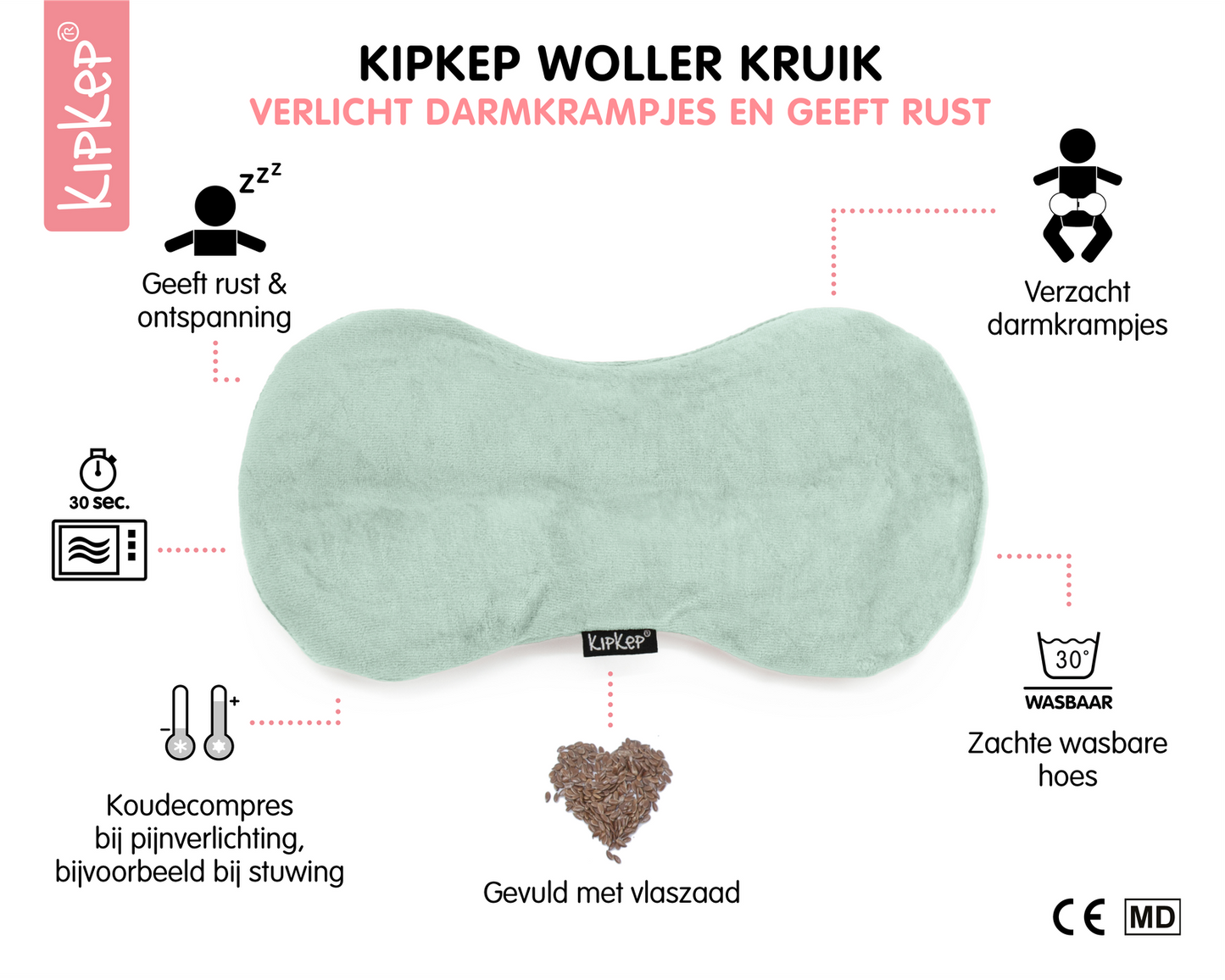 KipKep Woller warmtekussen voor baby's en mama's