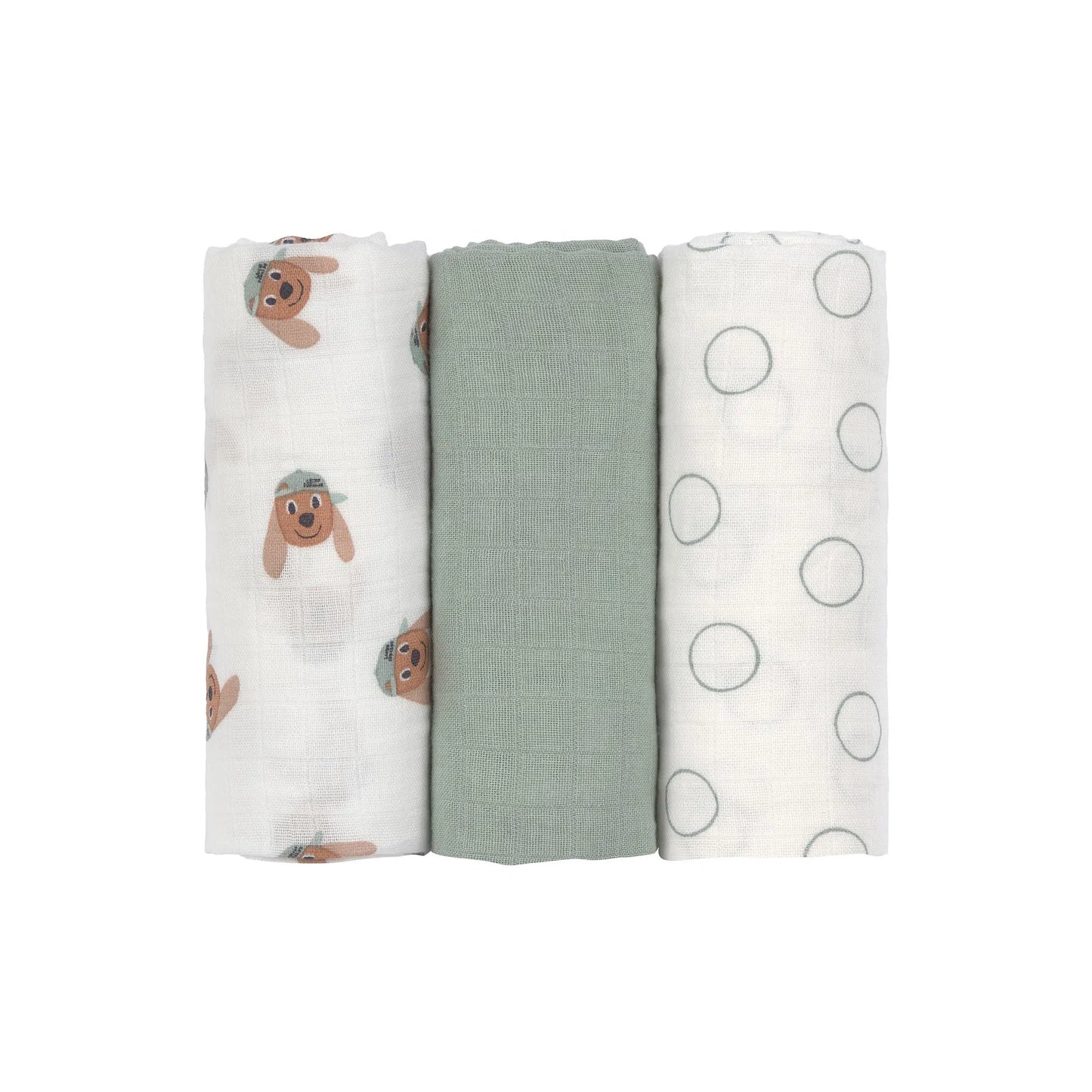 Lässig Swaddle & Burp Blanket M - set van 3 hydrofiele doeken