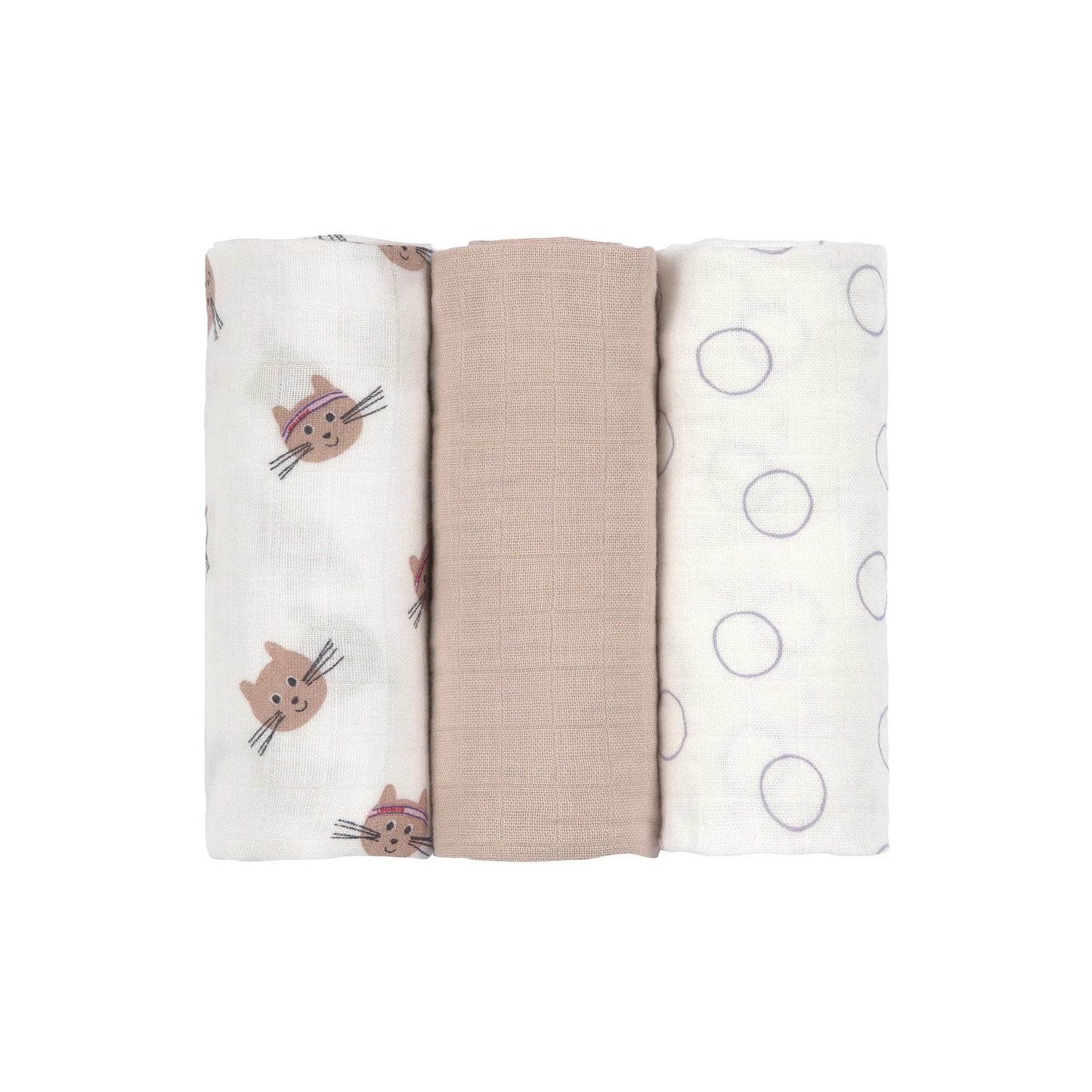 Lässig Swaddle & Burp Blanket M - set van 3 hydrofiele doeken