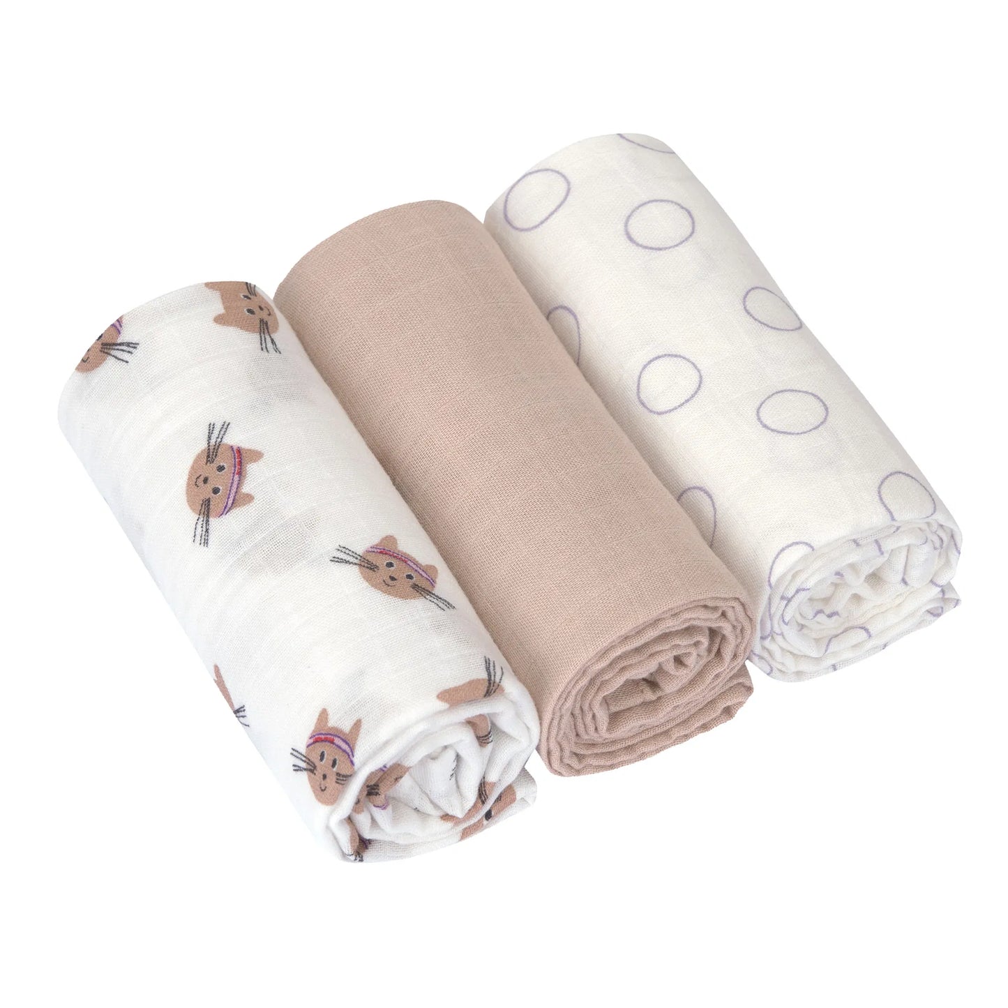 Lässig Swaddle & Burp Blanket M - set van 3 hydrofiele doeken