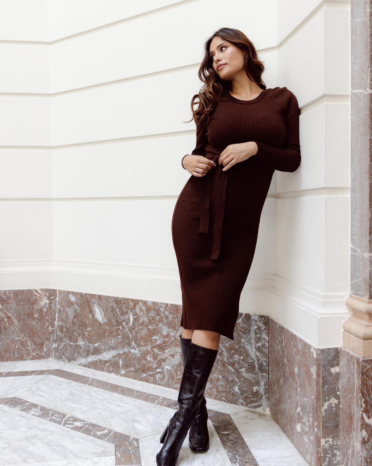 Love2Wait Knit Belt Dress gebreide zwangerschapsjurk