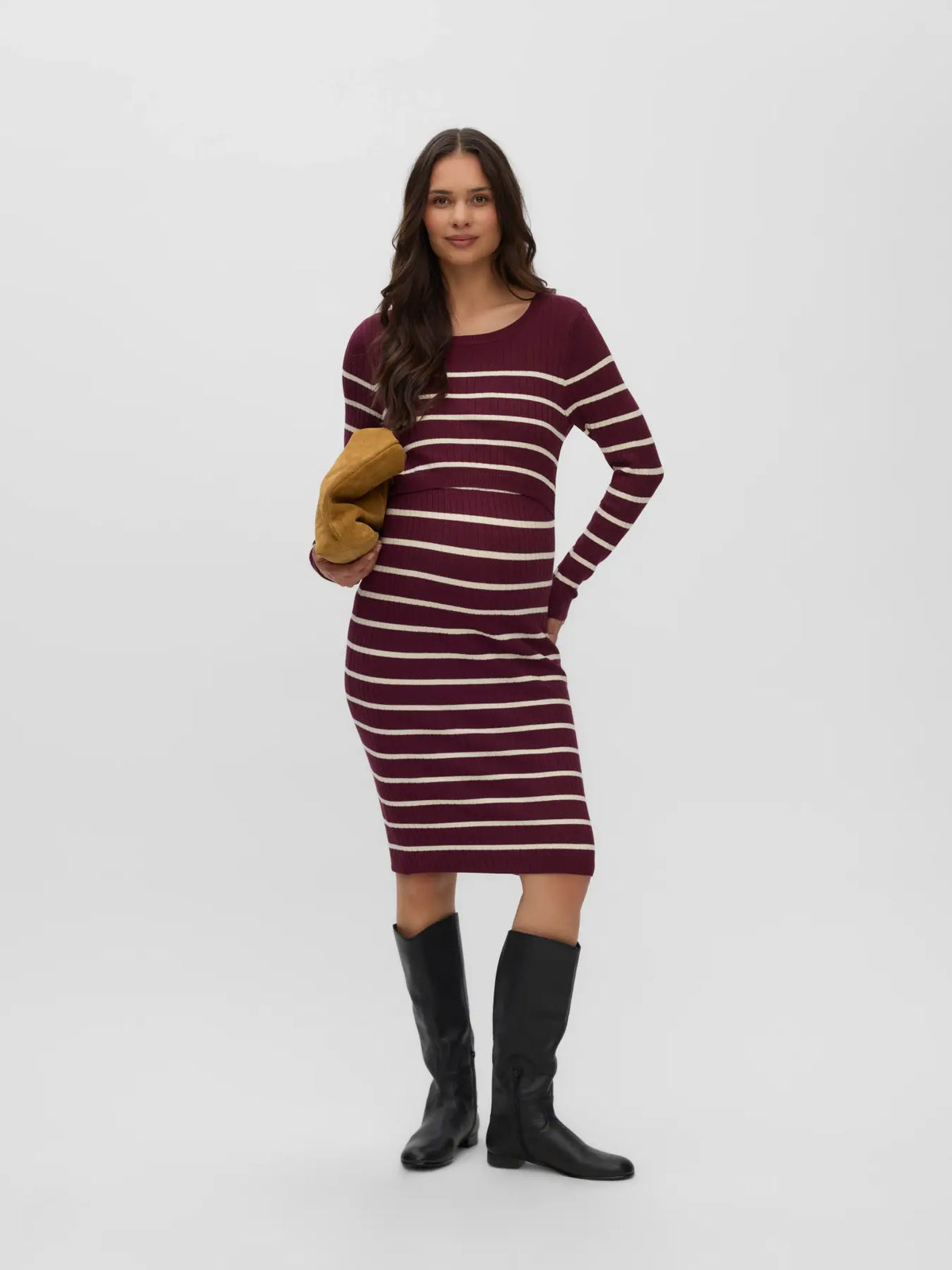 Mamalicious Newsiv June gebreide jurk windsor wine: foto 4