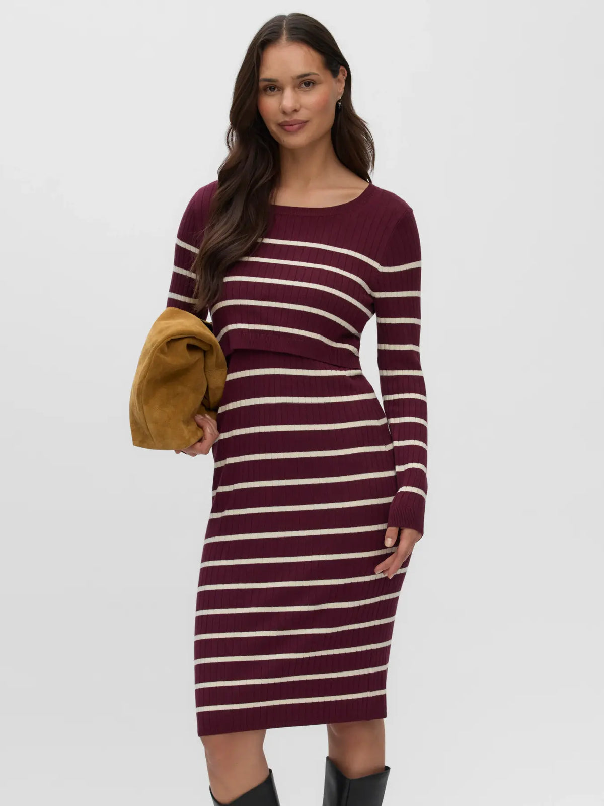 Mamalicious Newsiv June gebreide jurk windsor wine: foto 5