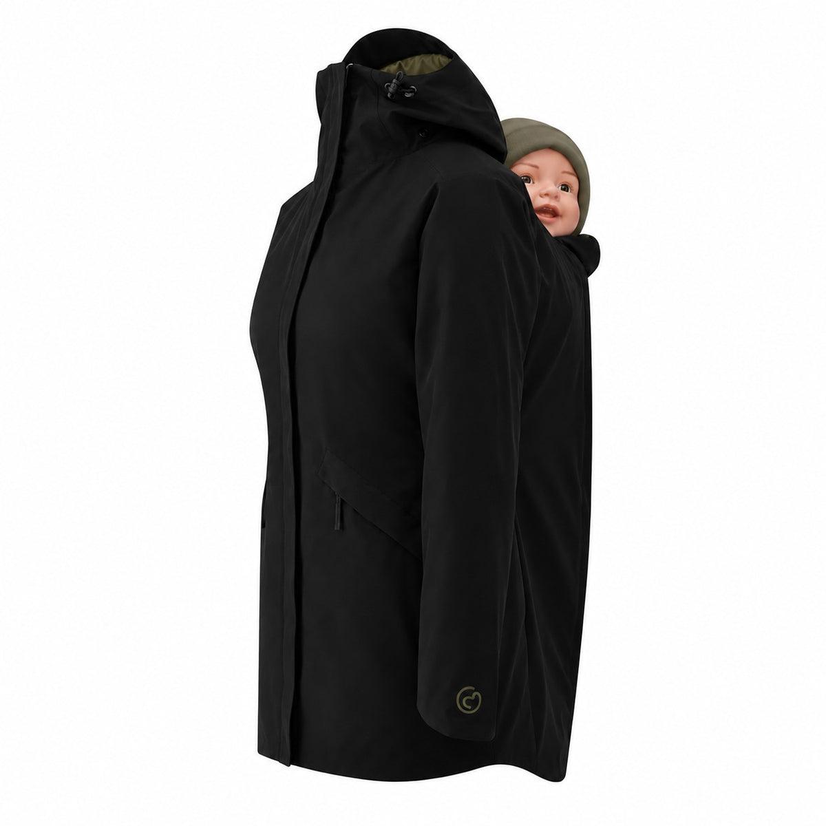 Mamalila All Season draagjas Black: rugdragen met baby-inzet