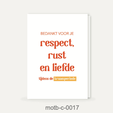 Moms On The Block wenskaart - Bedankt voor je respect, rust en liefde tijdens de kraamperiode