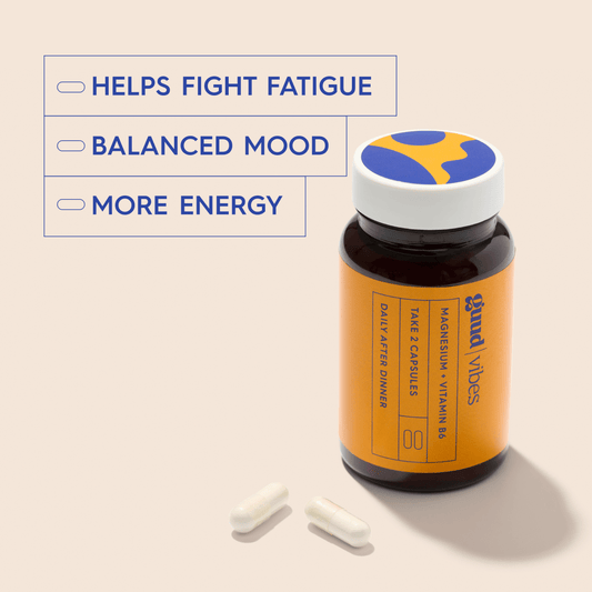 Guud Woman Vibes magnesium en B6: verpakking en losse capsule