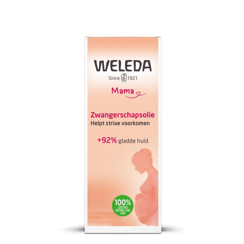 Weleda zwangerschapsolie voor mama's om de huid soepel te houden en striae te voorkomen 